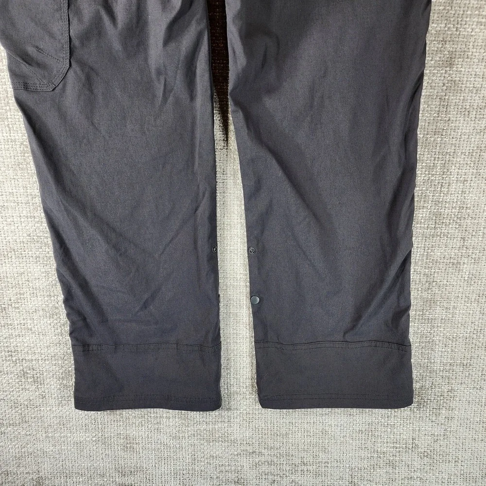 Prana Zion Cargo Pants Mens Large (36x29) Gray Roll Cuff Belted Hiking Casual